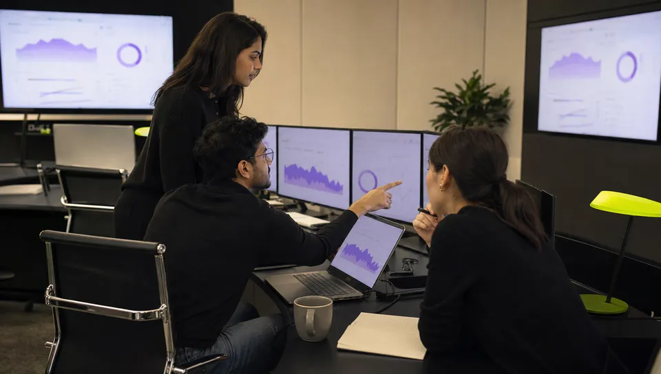 Search visibility team reviewing SEO and answer-engine performance